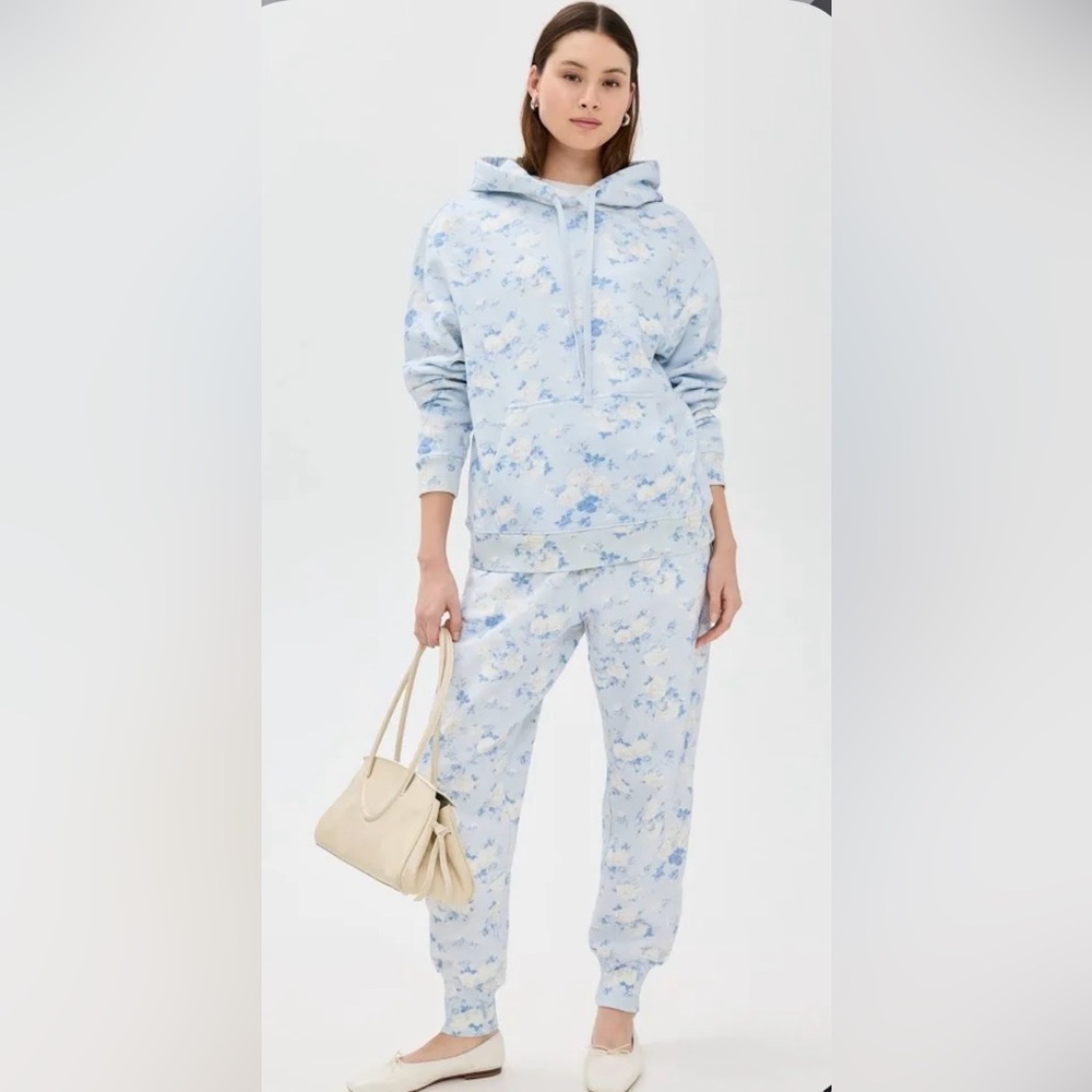 NWT LoveShackFancy Lolana Blue floral Jogger sweatpants - XS